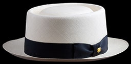 Brent Black Montecristi Porkpie Panama Hat