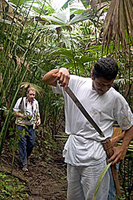 Me hiking behind Simon with my camera