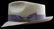 Side view.  Classic Fedora SB (Skinny Brim) Montecristi Panama hat.