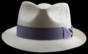 Front view.  Classic Fedora SB (Skinny Brim) Montecristi Panama hat.
