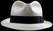 Front view.  Havana Fedora SB (Skinny Brim) Montecristi Panama hat.