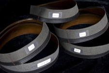 Five leather bands, each a slightly different size