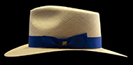 Kentucky Smith Cocoa genuine Panama hat - Jamaica brown ribbon front view