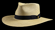 Kentucky Smith Cocoa genuine Panama hat - Jamaica brown ribbon front view