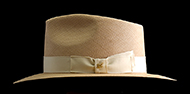 Kentucky Smith Cocoa genuine Panama hat - Jamaica brown ribbon front view