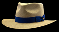 Kentucky Smith Cocoa genuine Panama hat - Jamaica brown ribbon front view