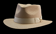 Kentucky Smith Cocoa genuine Panama hat - Jamaica brown ribbon front view