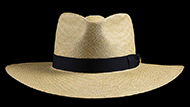 Kentucky Smith Cocoa genuine Panama hat - Jamaica brown ribbon front view