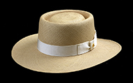 Bahama Beach Cocoa genuine Panama hat - side view 