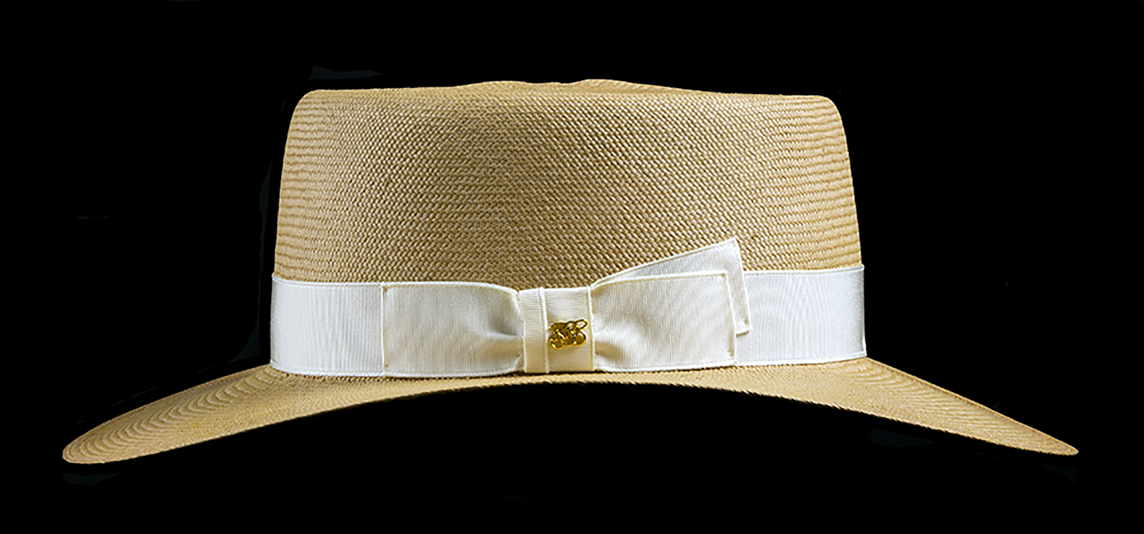 Bahama Beach Cocoa genuine Panama hat - ivory ribbon