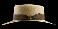 Bahama Beach Cocoa genuine Panama hat - ivory ribbon