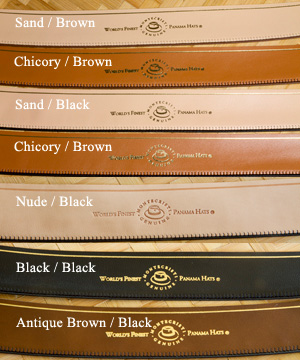 example sweatbands details for Montecristi hats